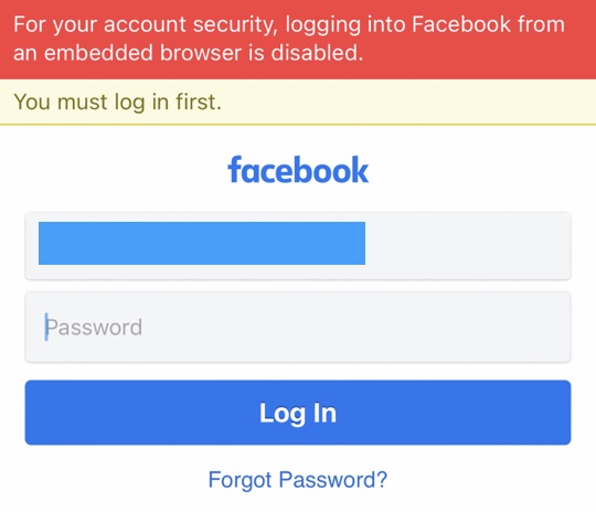 How To Fix For Your Account Security Logging Into Facebook From An Embedded  Browser Is Disabled 
